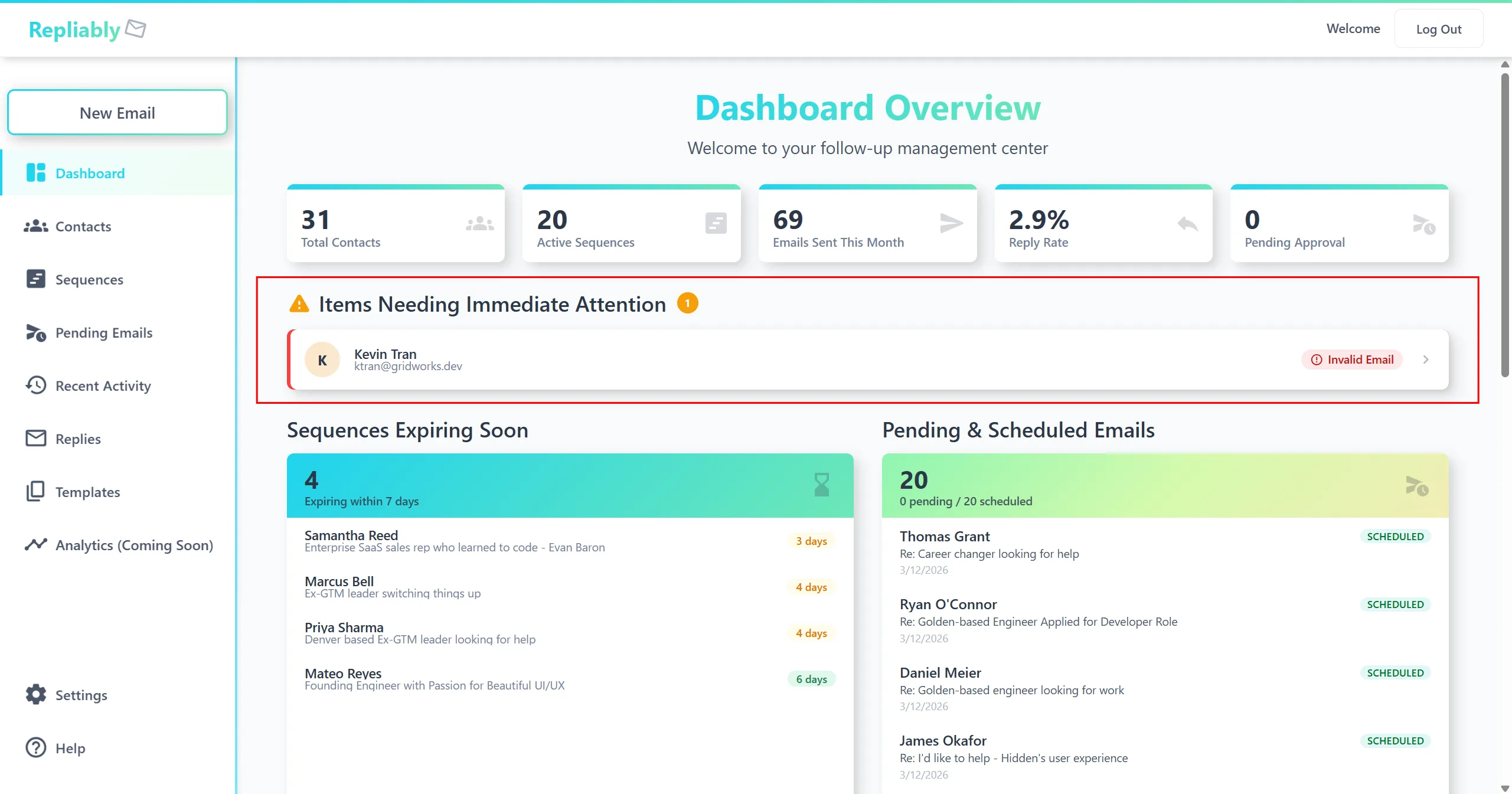 Screenshot showing a bounced email notification