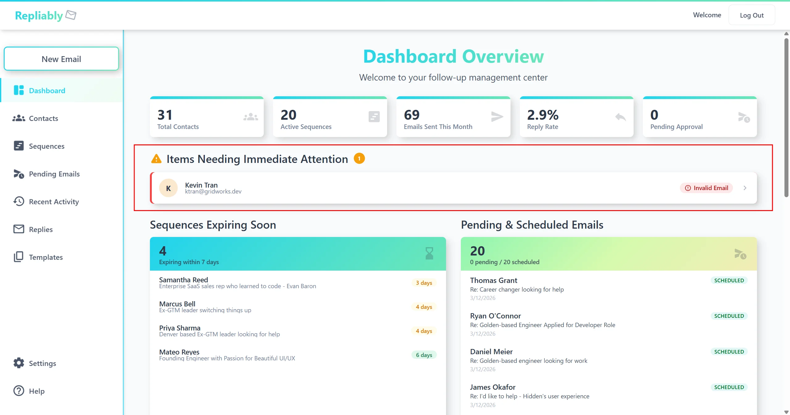 Screenshot showing a bounced email notification